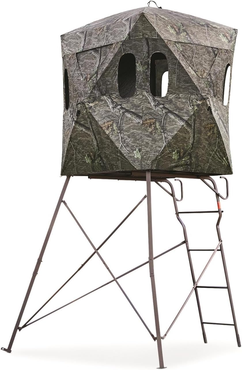 6-Foot Elevated Hunting Blind Tower Stand – 2-Man Tripod Deer Blind with 4x4 Platform | Durable Outdoor Hunting Gear & Accessories