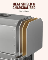 Hot tent wood stove packed accessories including anti-slip feet and control valves
