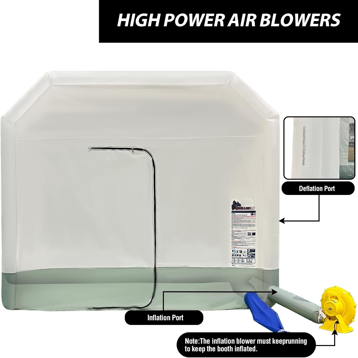 13x10x8FT Inflatable Paint Booth Tent with 550W Blower & Air Filtration System – Portable Spray Booth for Car, Truck, Motorcycle, and Furniture Painting