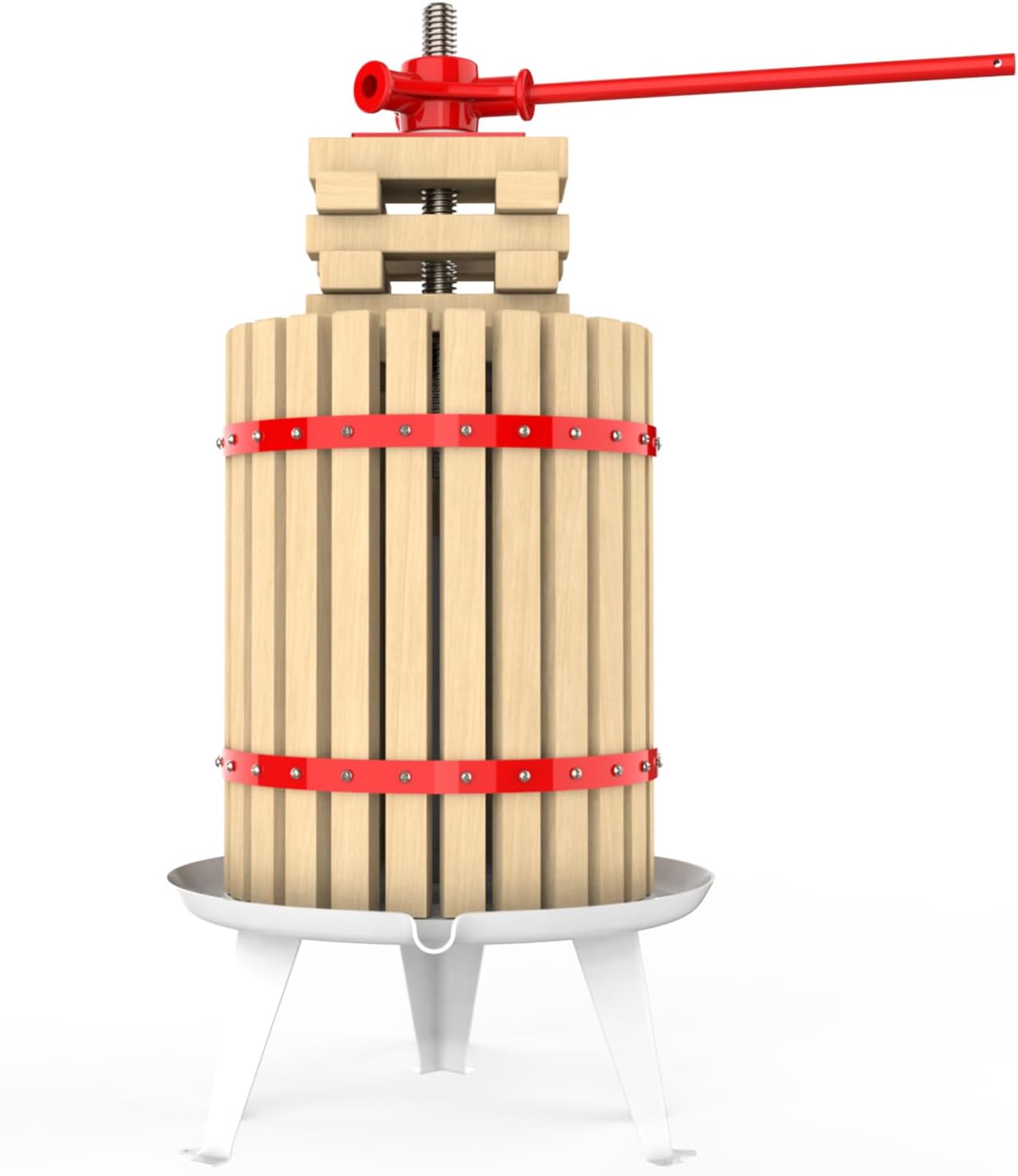 4.75 Gallon Fruit and Wine Press – Manual Juice Maker for Apples, Grapes, and Berries | Solid Wood Basket with 8 Blocks | Heavy-Duty Cider and Wine Press for Home Use