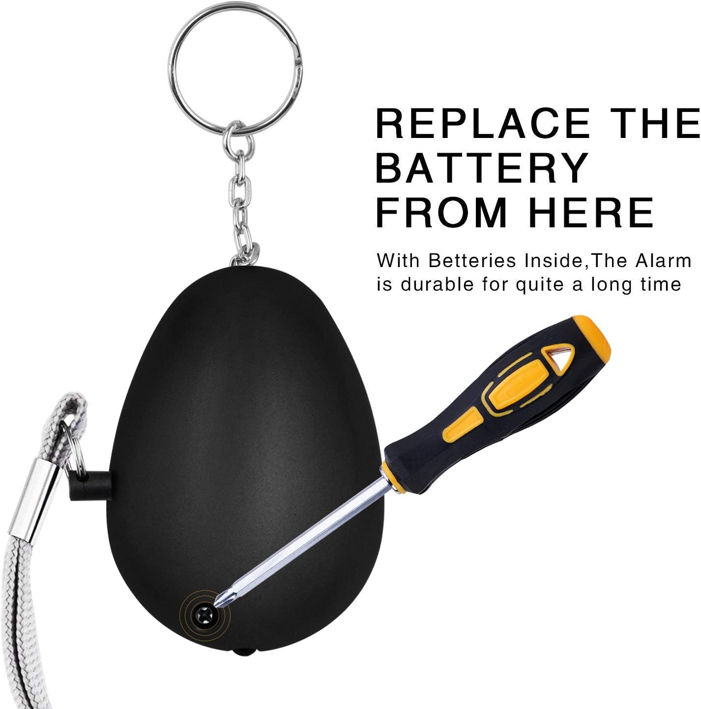 140dB Personal Safety Alarm Keychain with LED Light – 6 Pack Emergency Self-Defense Security Alarm for Women, Men, Kids, Elderly, and Outdoor Use