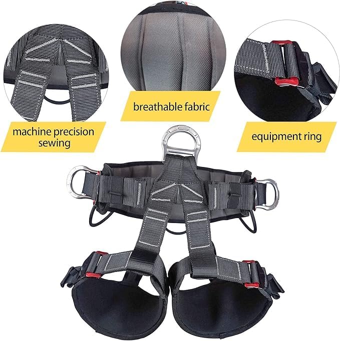 Tree Climbing Harness – CE Certified Half Body Safety Harness | Rock Climbing, Rappelling & Rescue