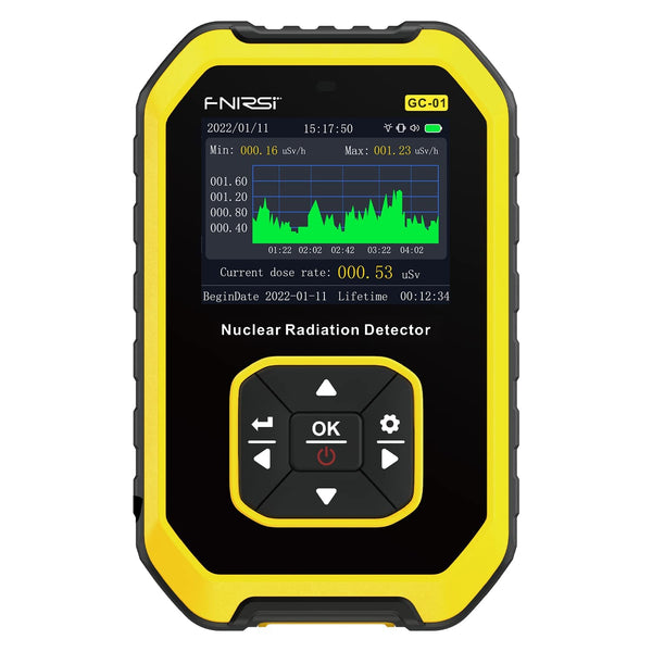 Geiger Counter Radiation Detector – Beta/Gamma/X-Ray, 5 Switchable Units, Triple Alert & USB Rechargeable