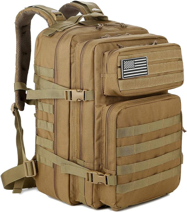 45L Tactical MOLLE Backpack – 900D Polyester, Hydration Ready, Chest & Waist Straps | Hiking, Hunting & Bug Out