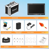 Full underwater fishing camera kit with monitor, camera, battery box, and case