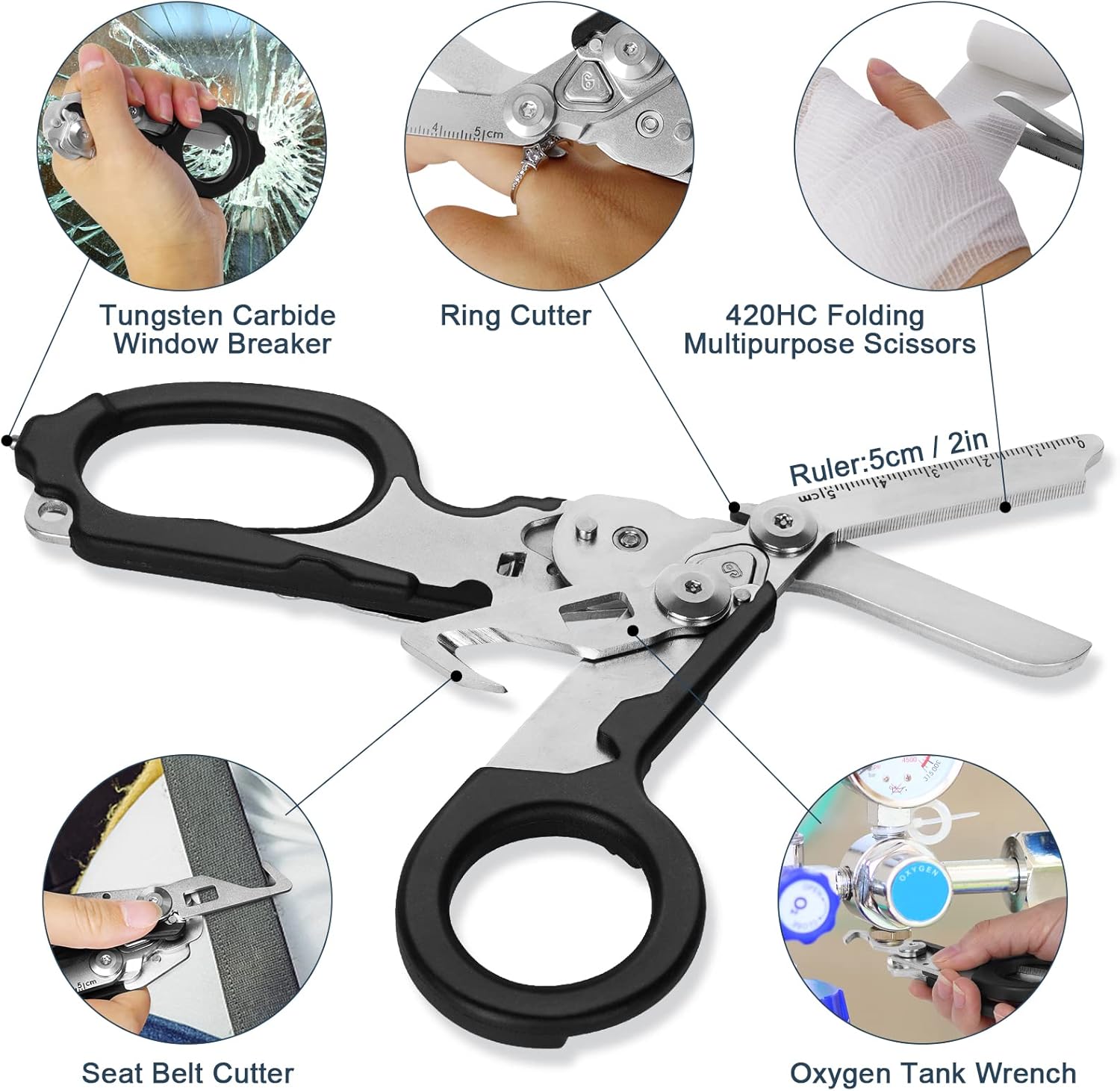 Heavy-Duty Tactical Trauma Shears – Medical Scissors for EMTs, Paramedics, and First Responders