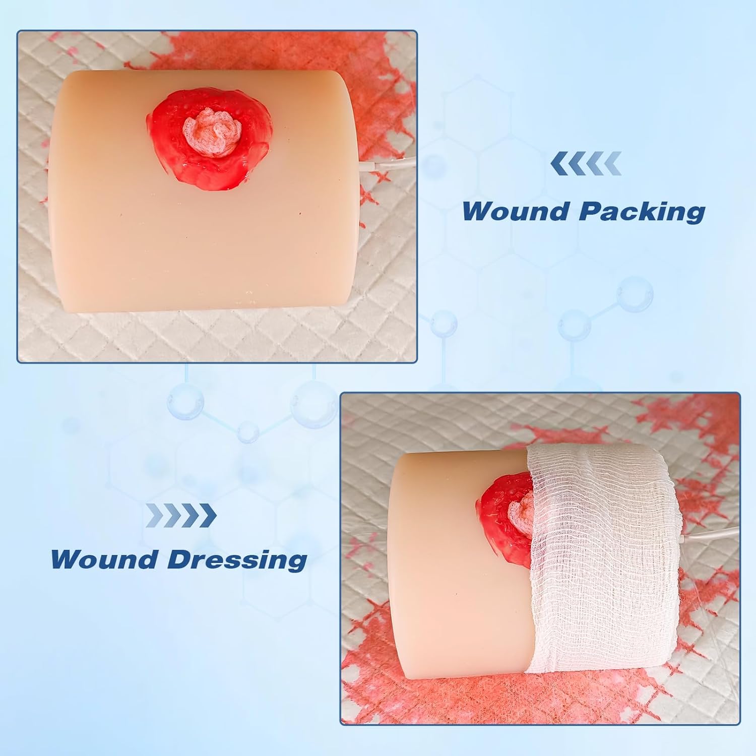2-Pack Wound Packing Training Kit – Bleeding Control & Tourniquet Simulator | Stop The Bleed Task Trainer for First Aid, EMT, Tactical Medical & Trauma Education