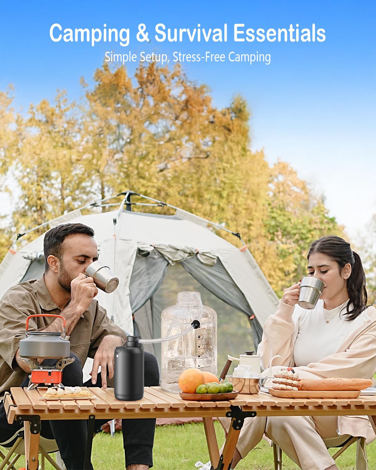 Electric Portable Water Purifier – 0.01 Micron 6-Stage Filtration, 700ml/min, Emergency LED Light, 350g