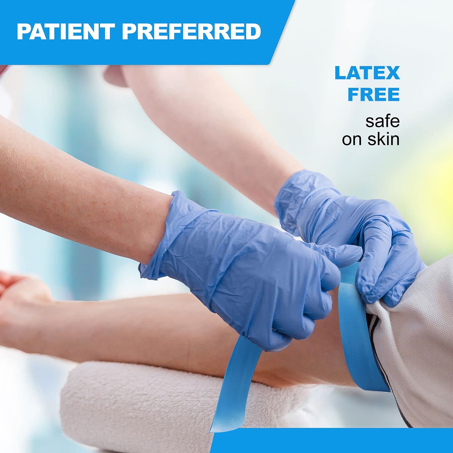 250-Pack Disposable First Aid Tourniquets – Latex-Free, Single-Use, Anti-Tear Medical Tourniquets for Nursing, Phlebotomy, and Emergency Kits – 1” Wide x 18” Long