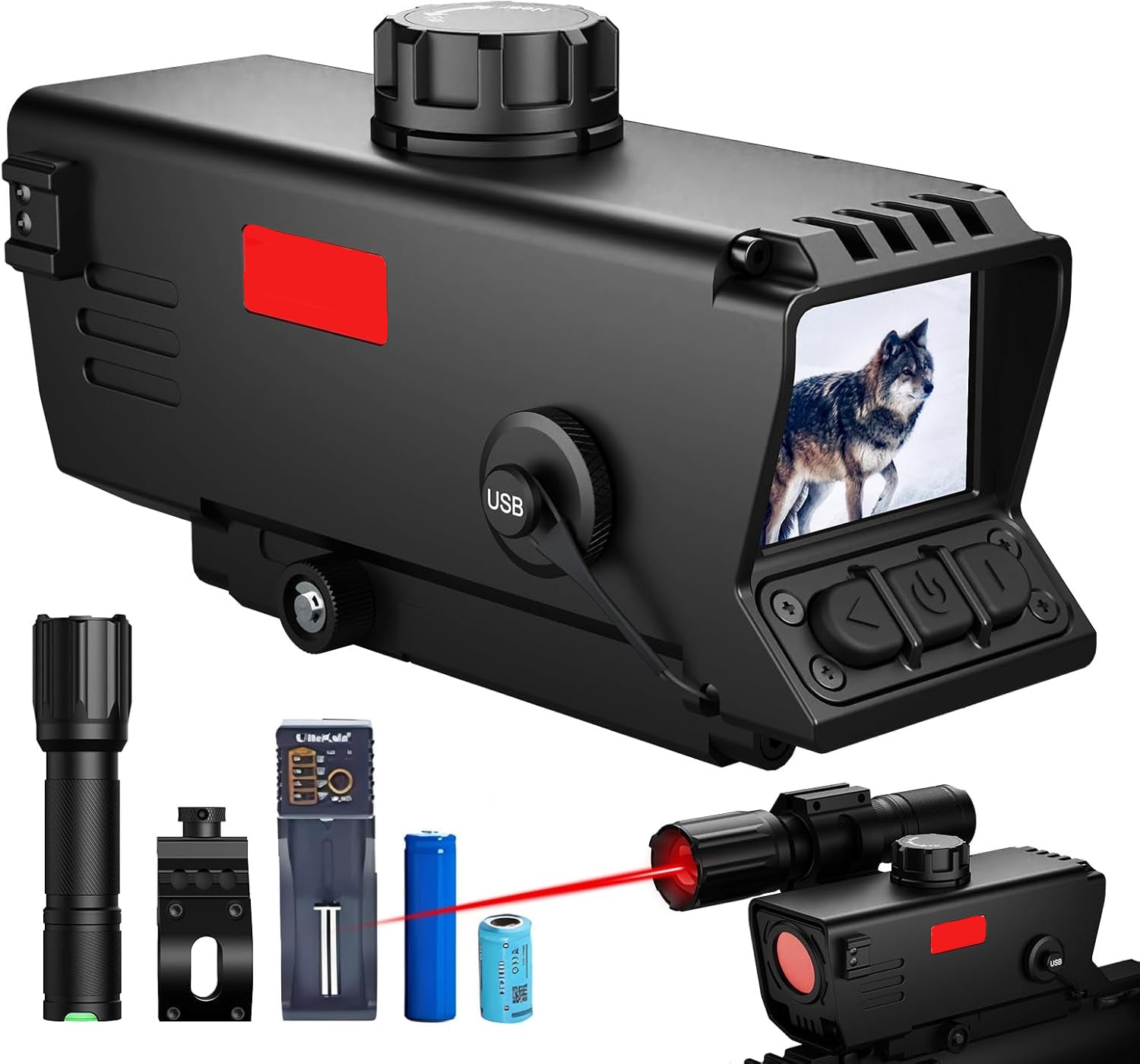 Night Vision Scope - Night Vision Rifle Scope with IR850 Illuminator, MOA, Recording, and Range Finder, Infrared Tactical monocular, Military Grade, Compact Device with Crosshair