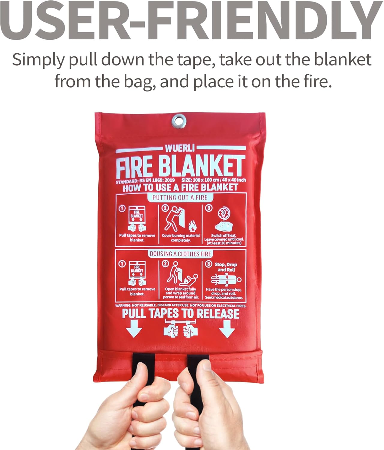 4 Pack Emergency Fire Blanket for Home and Kitchen, 40" x 40"