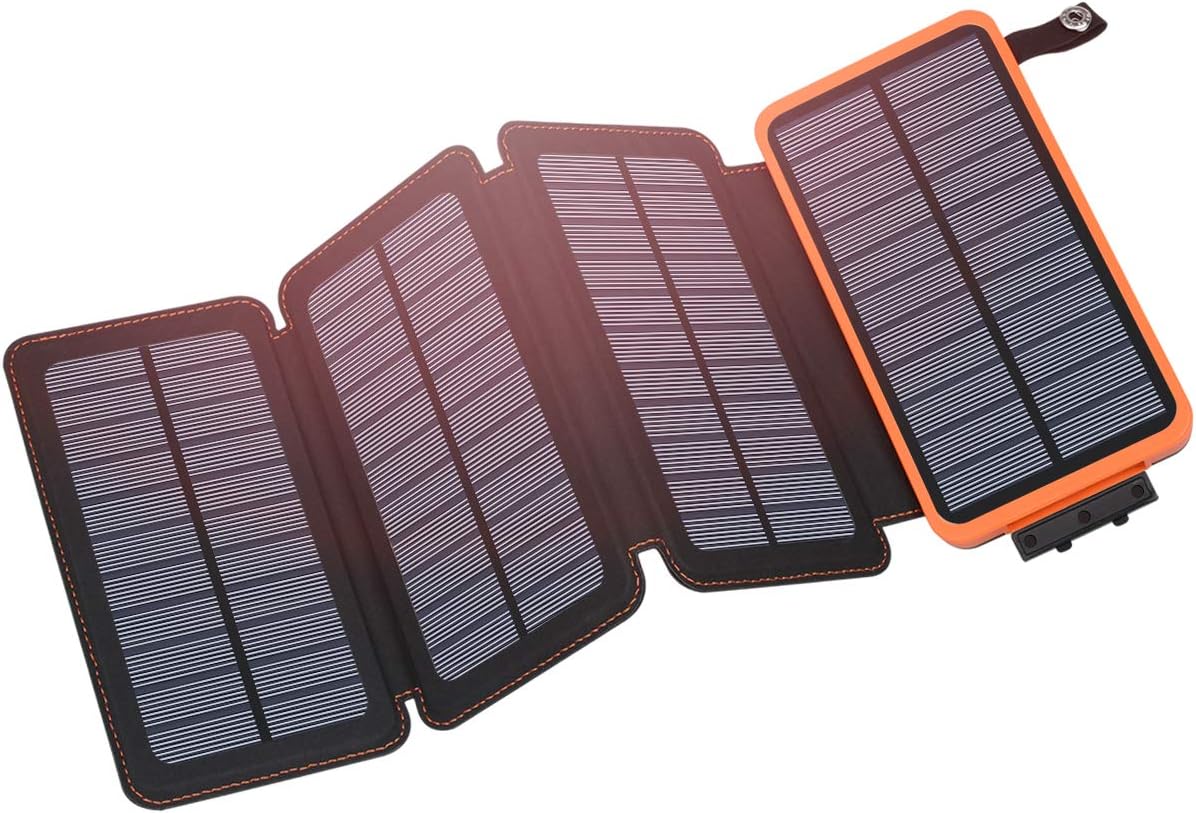 25000mAh Solar Charger – Outdoor USB-C Power Bank with 4 Solar Panels, 3A Fast Charging, and 3 USB Outputs for Smartphones, Tablets & More