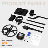 Adjustable shaft and armrest of the 13-inch DD coil metal detector for adults