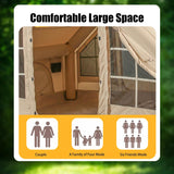 Inflatable camping tent side view highlighting the 420D Oxford fabric and two door entrances