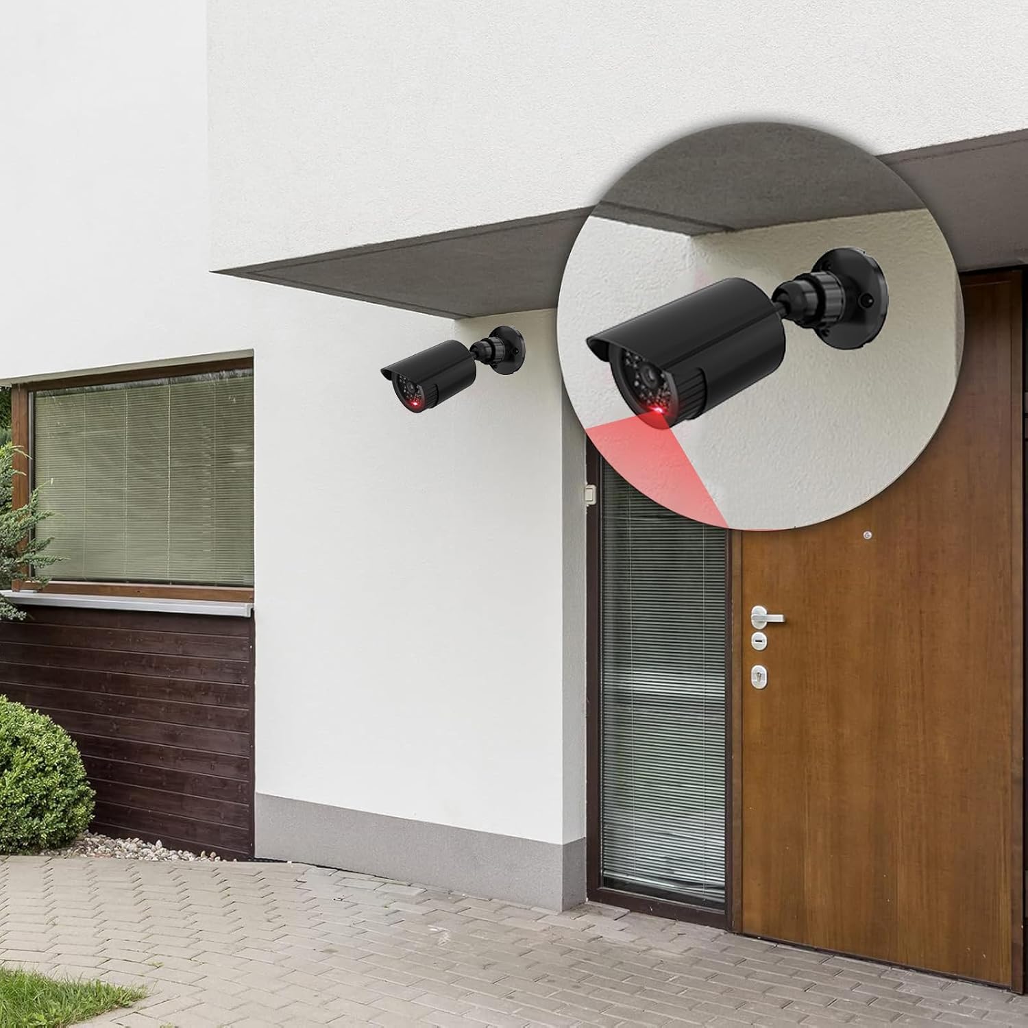8-Pack Dummy Dome Surveillance Cameras with Flashing LED and Warning Sticker – Indoor/Outdoor Fake Security CCTV for Home or Business (TC-B8)