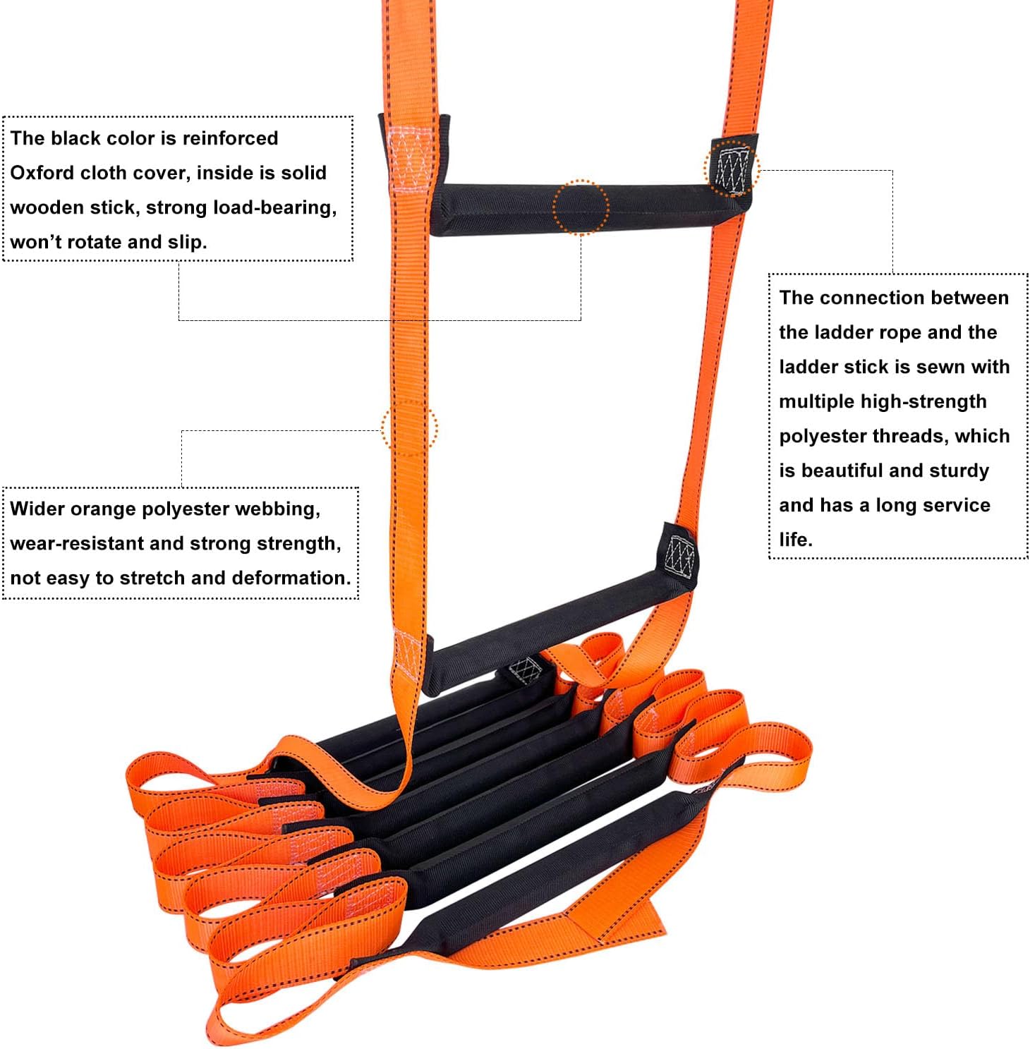 32.8-Foot Emergency Fire Escape Ladder – Reusable Safety Rope Ladder for 3-5 Story Homes, Balcony, and Window Use