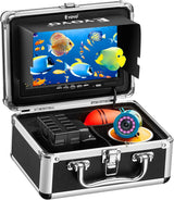Underwater fishing camera kit with 7-inch LCD monitor, camera unit, and cables
