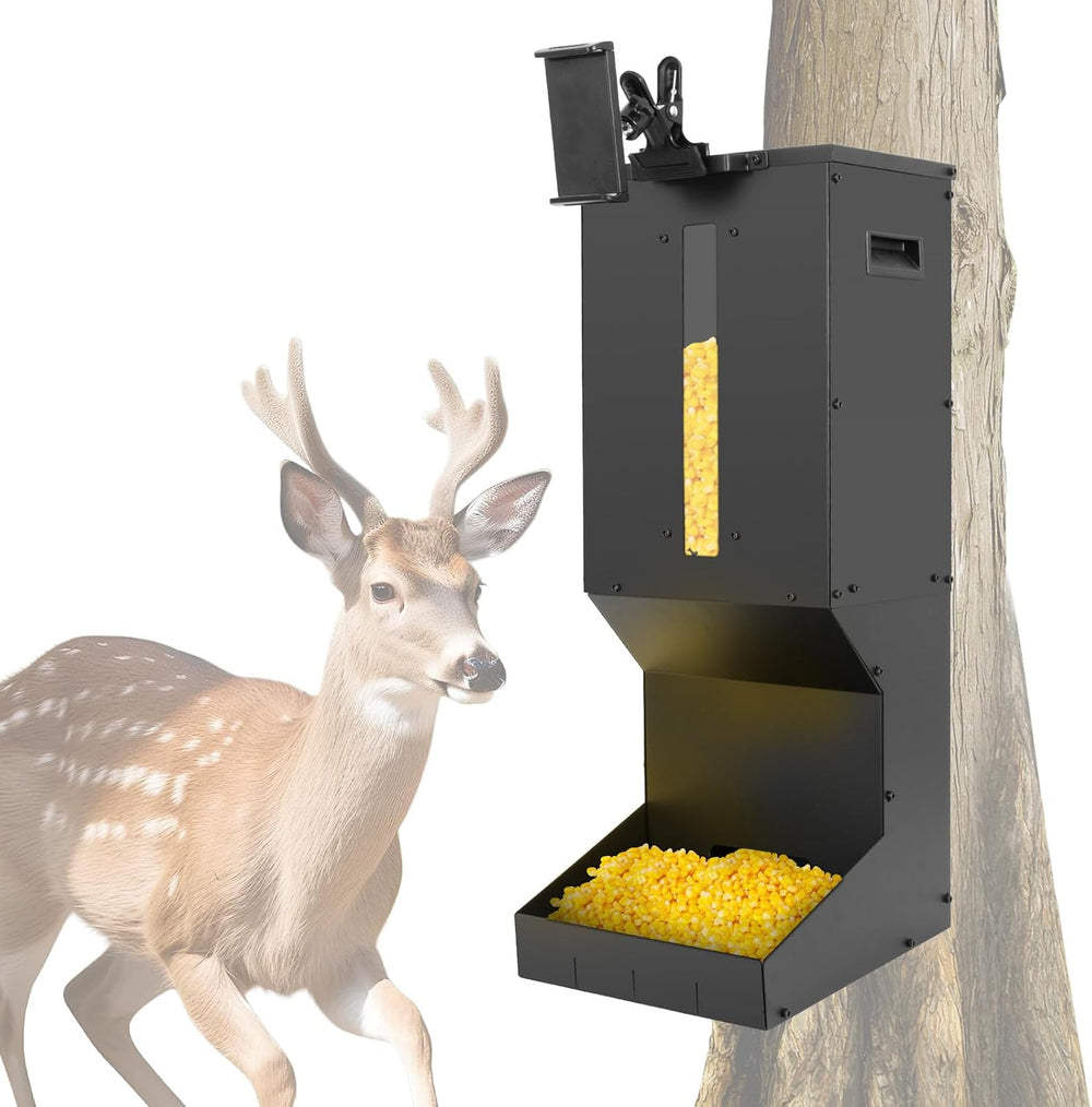 Gravity Deer Feeder – 60 lb Galvanized Steel, Feed Window, Camera Mount, Hang or Wall-Mount | Corn & Protein