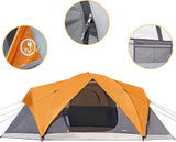 Interior of 8 person family dome tent showing 70 inch standing height and floor space