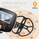 Metal detector with headphone jack for focused audio while hunting coins and relics