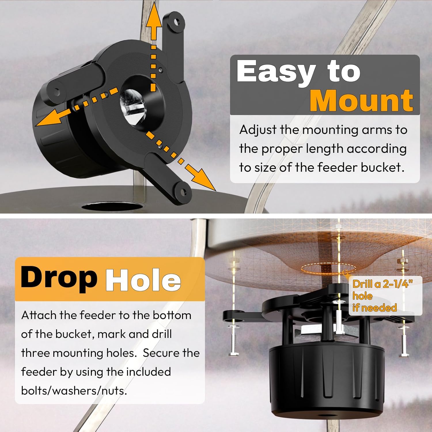 6V Deer Feeder Kit with Digital Timer – Game & Chicken Feeder Motor Kit with Spinner, Adjustable Arms, Battery Slot & Solar Panel Port | Hunting Feeder Replacement System