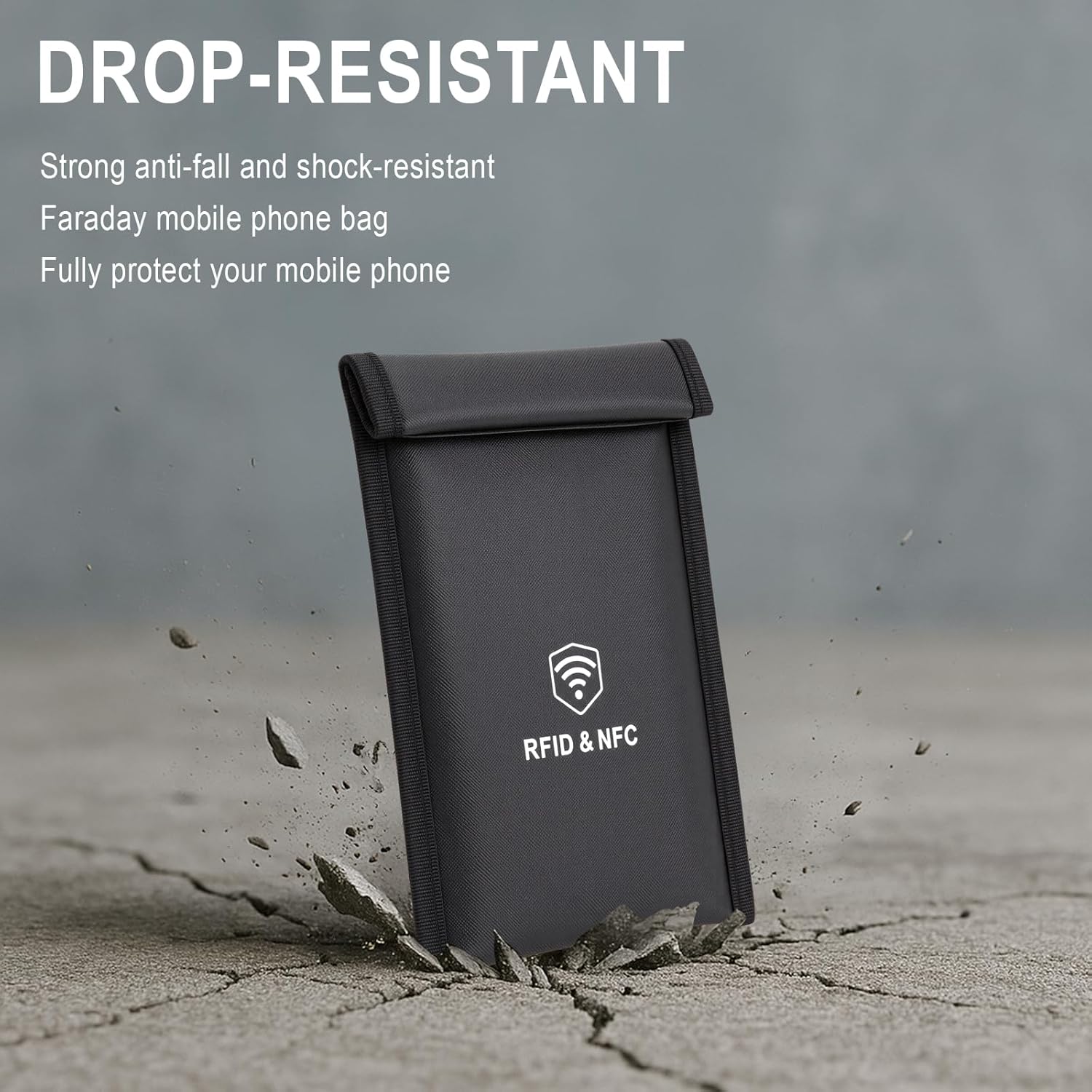 Faraday Bag for Phone – Blocks 5G, Bluetooth, WiFi, GPS & RFID | Fireproof, Waterproof, Detachable Wrist Strap