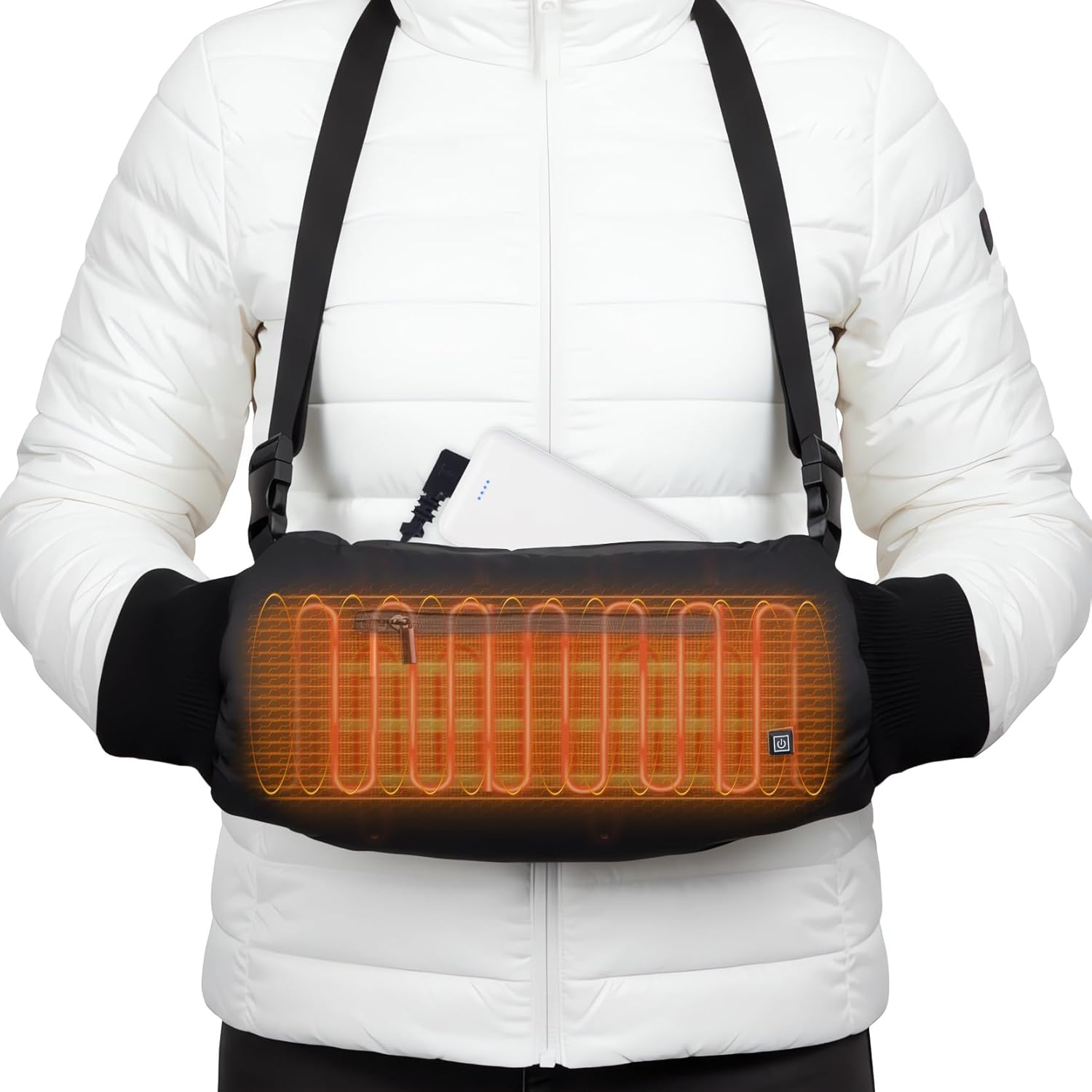 Rechargeable Heated Hand Warmer Pouch with 10000mAh Battery – Electric Heated Hand Muff for Men & Women | Cold Weather Hand Warmer for Football, Golf, Concerts & Outdoor Events