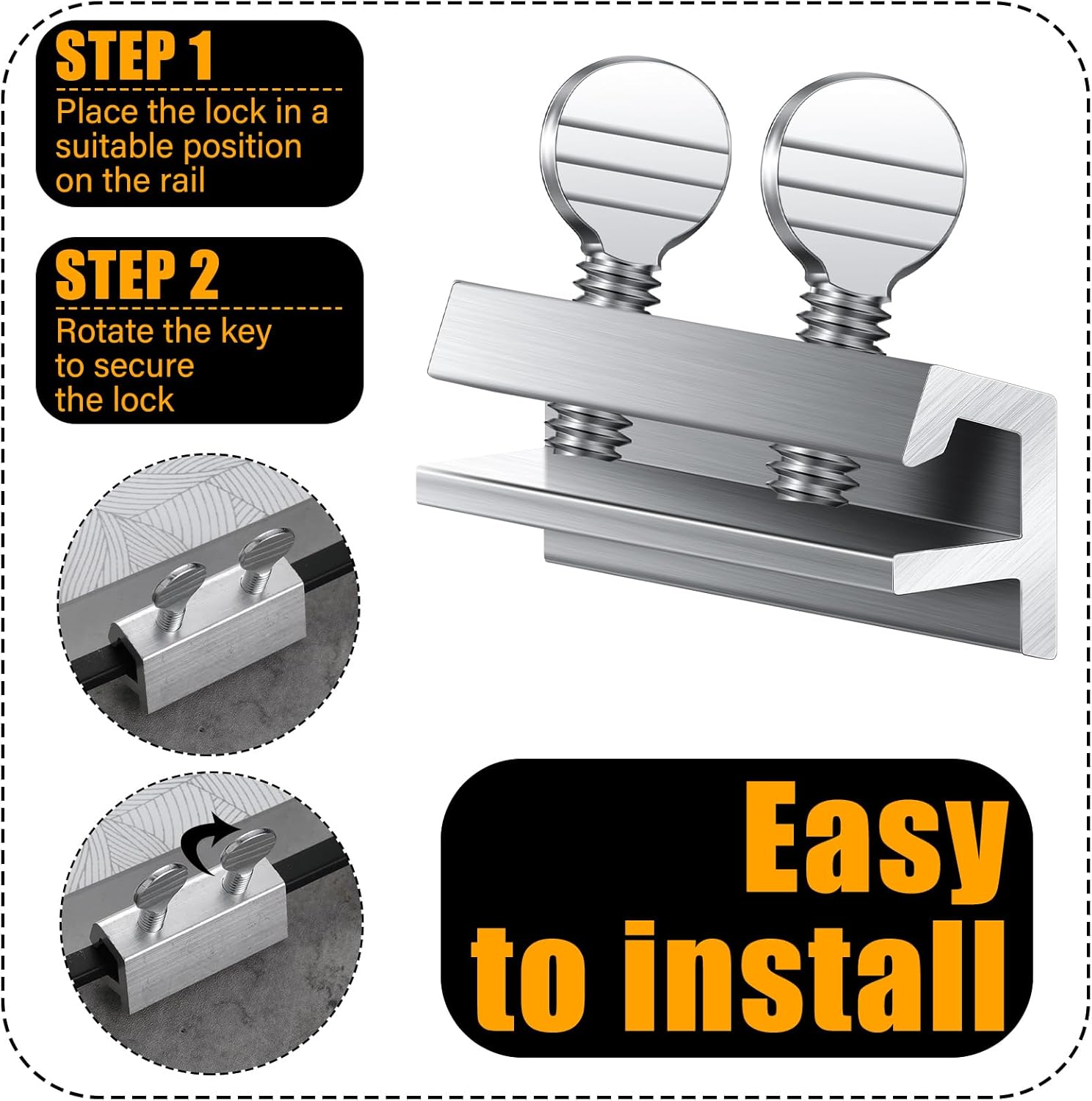 25-Pack Sliding Window Locks with Keys – Adjustable Aluminum Window and Door Security Stoppers, Metal Safety Lock for Home, Patio, and Sliding Glass Doors (2 Keys Included, Silver)