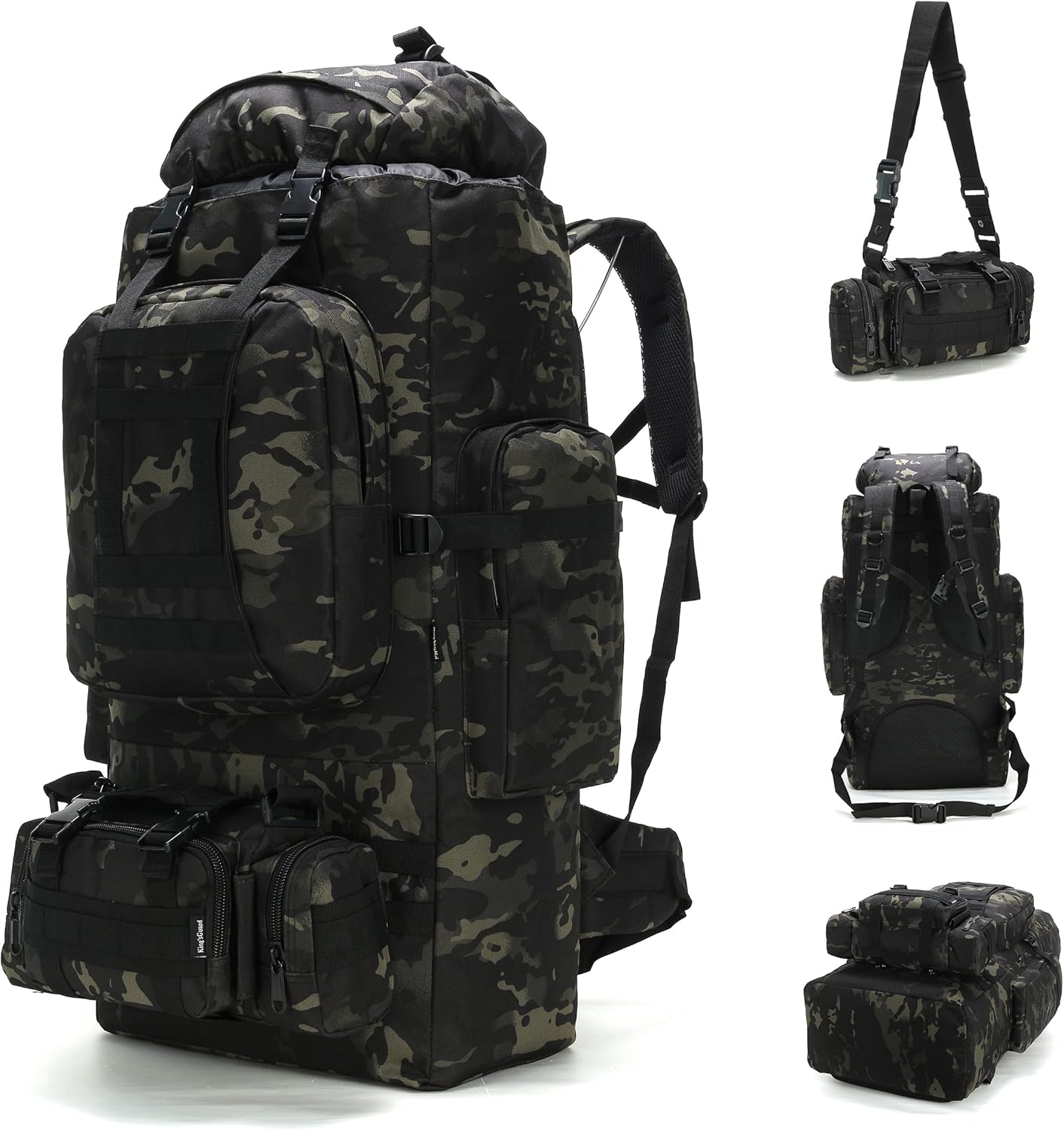 100L Tactical Backpack – Military MOLLE Rucksack with Detachable Waist Bag | Hiking, Camping & Bug Out