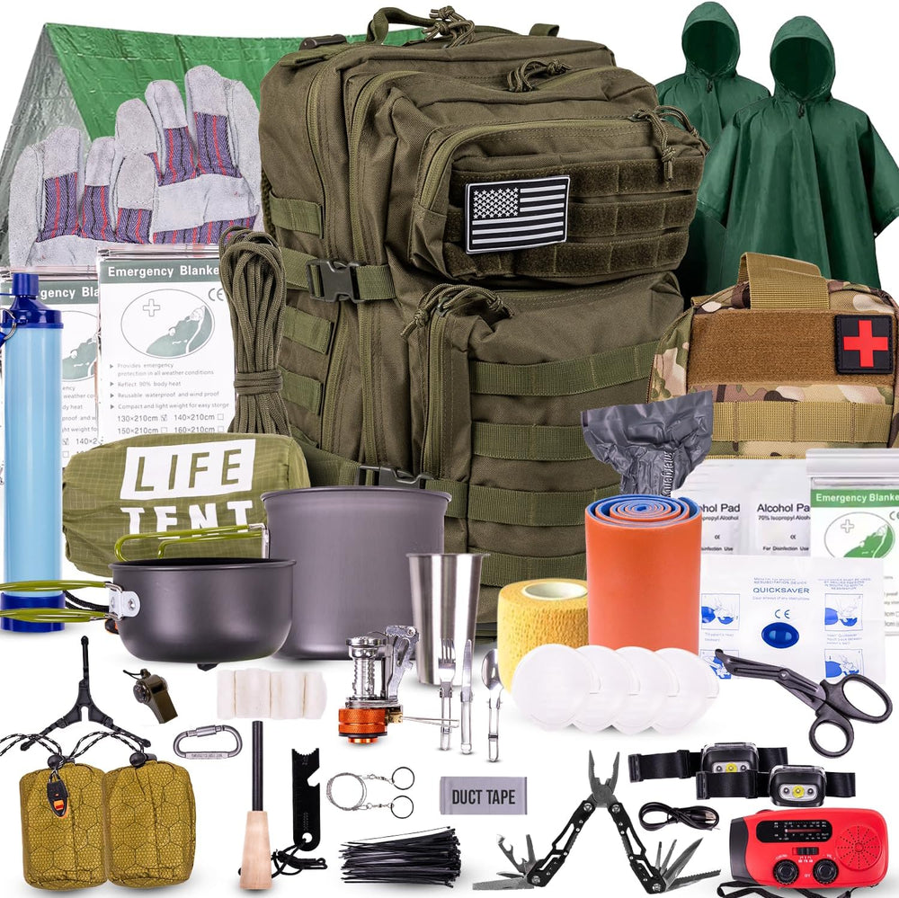 Complete 72 Hour Fully Loaded Bug Out Bag - Emergency Survival Kit - Get Home Bag - Go Bag Emergency Backpack