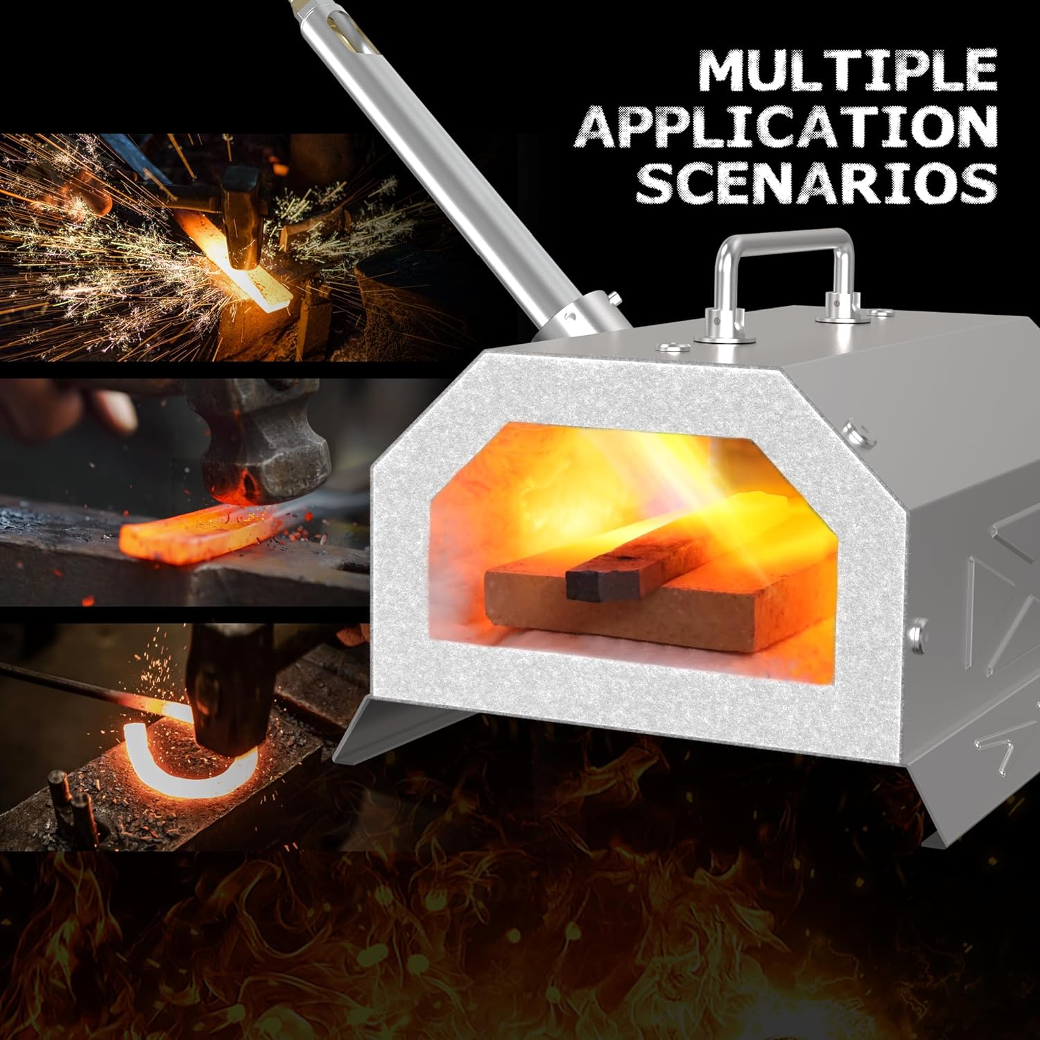 Stainless Steel Propane Forge Kit – Blacksmithing & Knife Making Forge with 30 PSI Regulator for Beginners & Professionals
