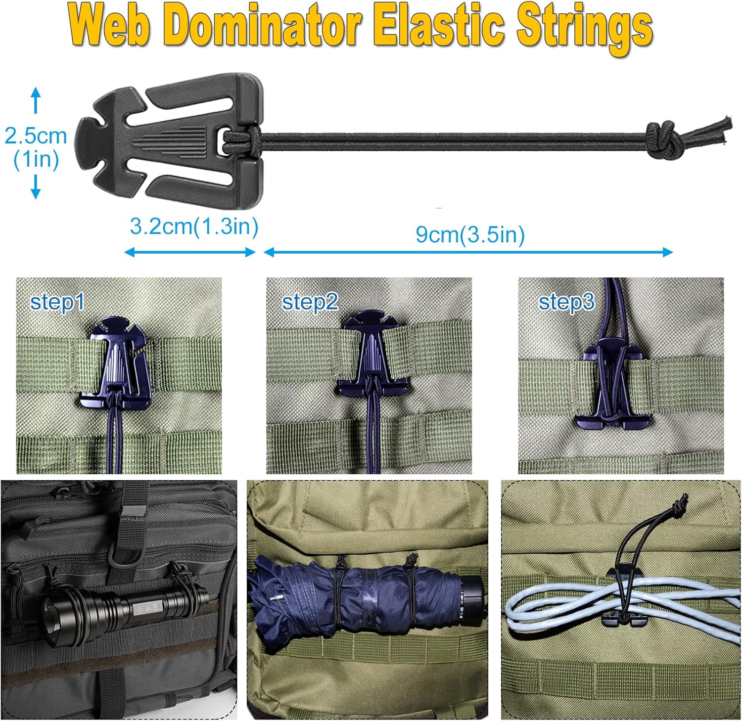 MOLLE Accessories Kit – Grimloc Clips, 360° D-Rings, Web Dominators, Strap Buckles & Key Holders