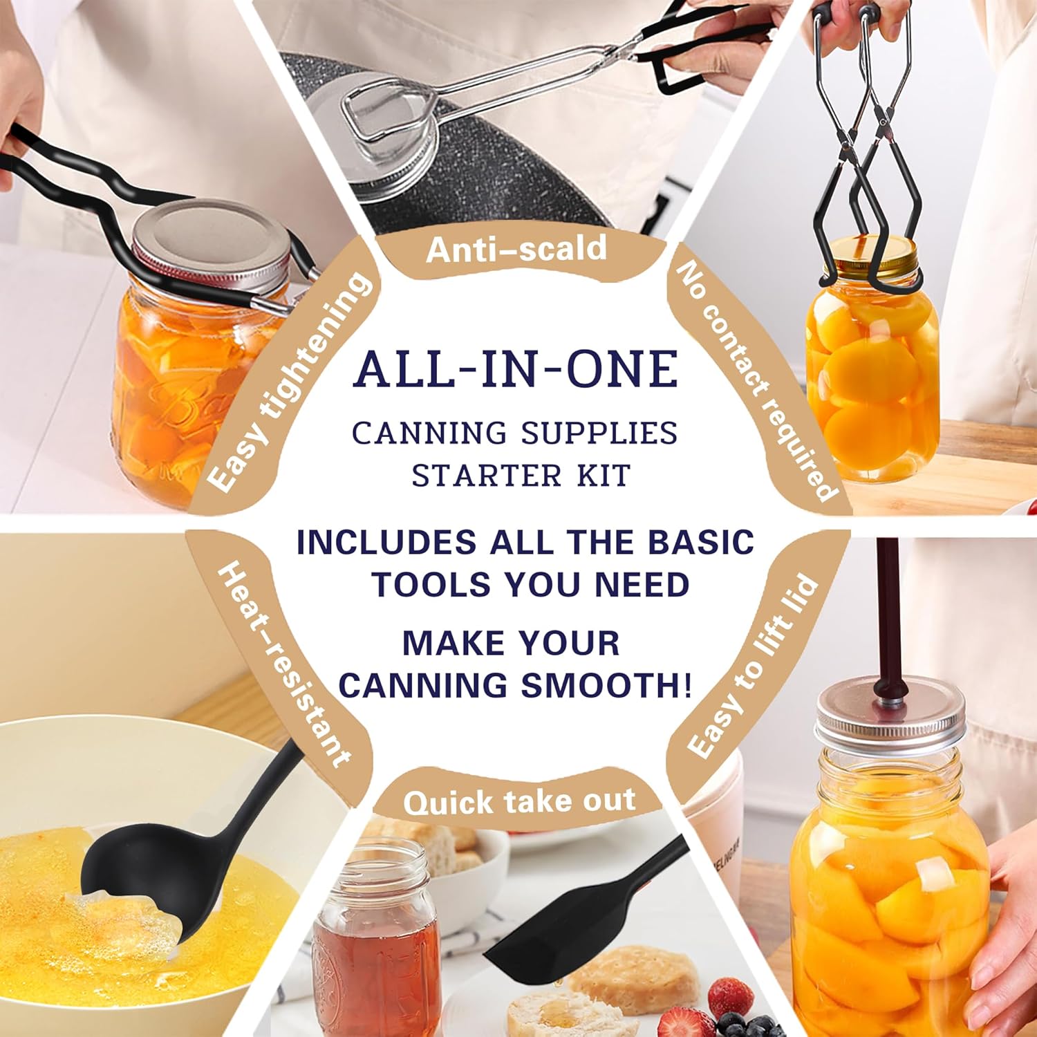 Canning Supplies Starter Kit – Stainless Steel Canning Pot with Rack & Lid, Home Canning Tool Set for Beginners, Complete Canning Essentials