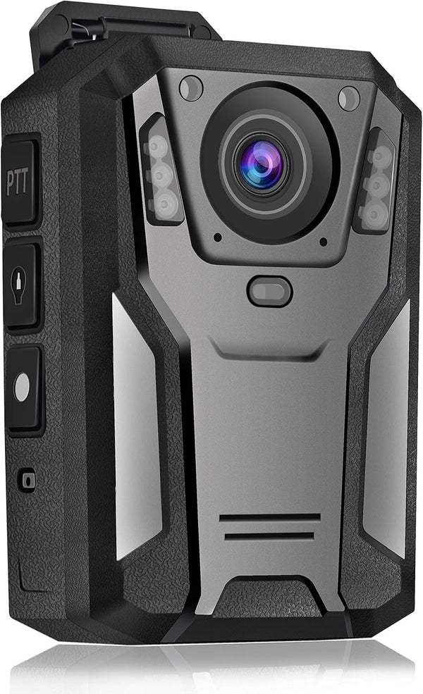 Body Camera 2K – 64GB, 12-Hour Recording, IR Night Vision 50ft, Data Encrypted, One-Touch, USB-C