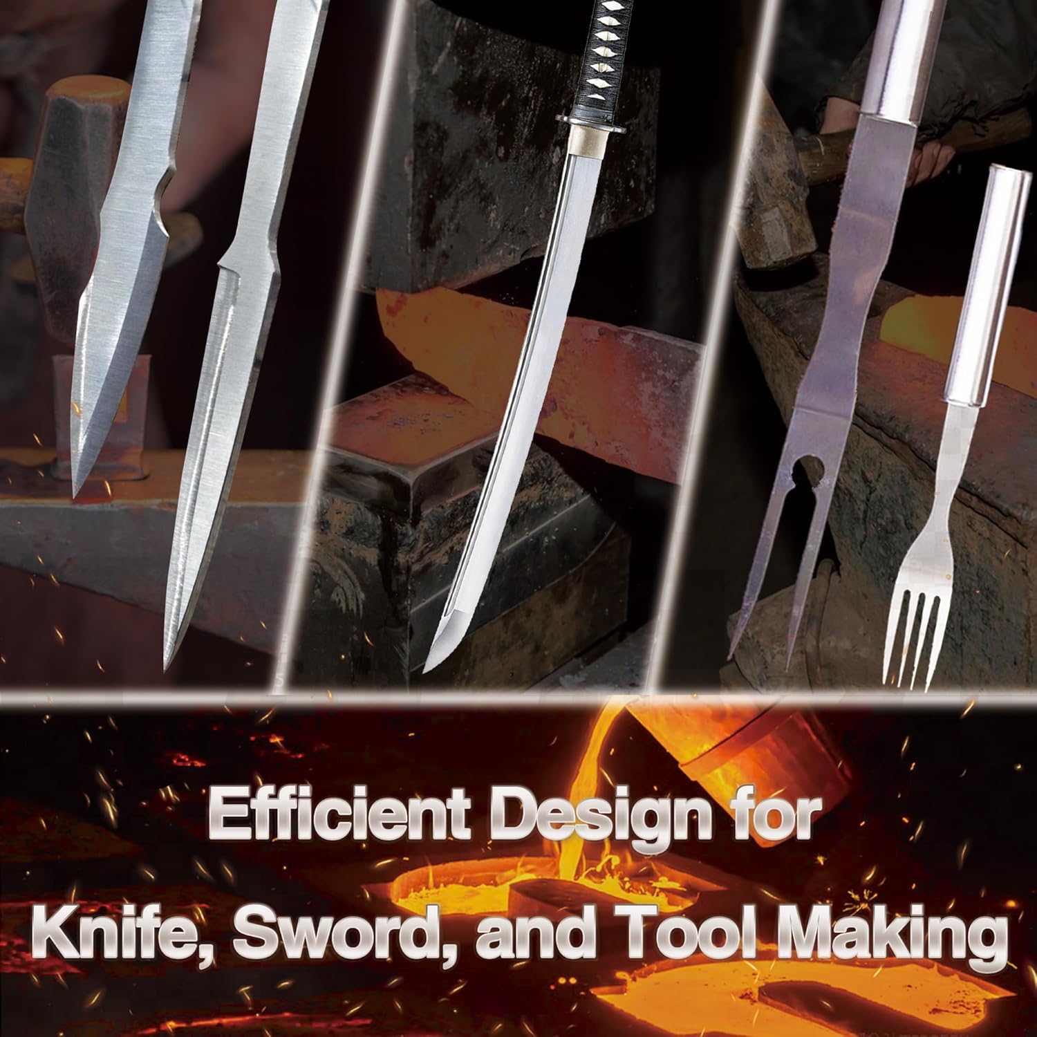 Stainless Steel Propane Forge Kit – Blacksmithing & Knife Making Forge with 30 PSI Regulator for Beginners & Professionals