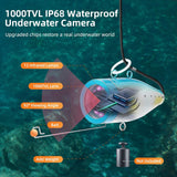 Close-up of the 1000TVL underwater camera head with 12 infrared lights