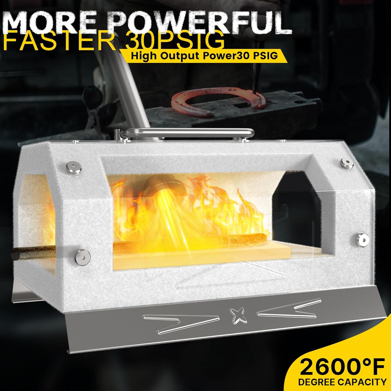 Stainless Steel Propane Forge Kit – Blacksmithing & Knife Making Forge with 30 PSI Regulator for Beginners & Professionals