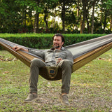 Close-up of the 0.25mm mosquito net zipper on the camping hammock