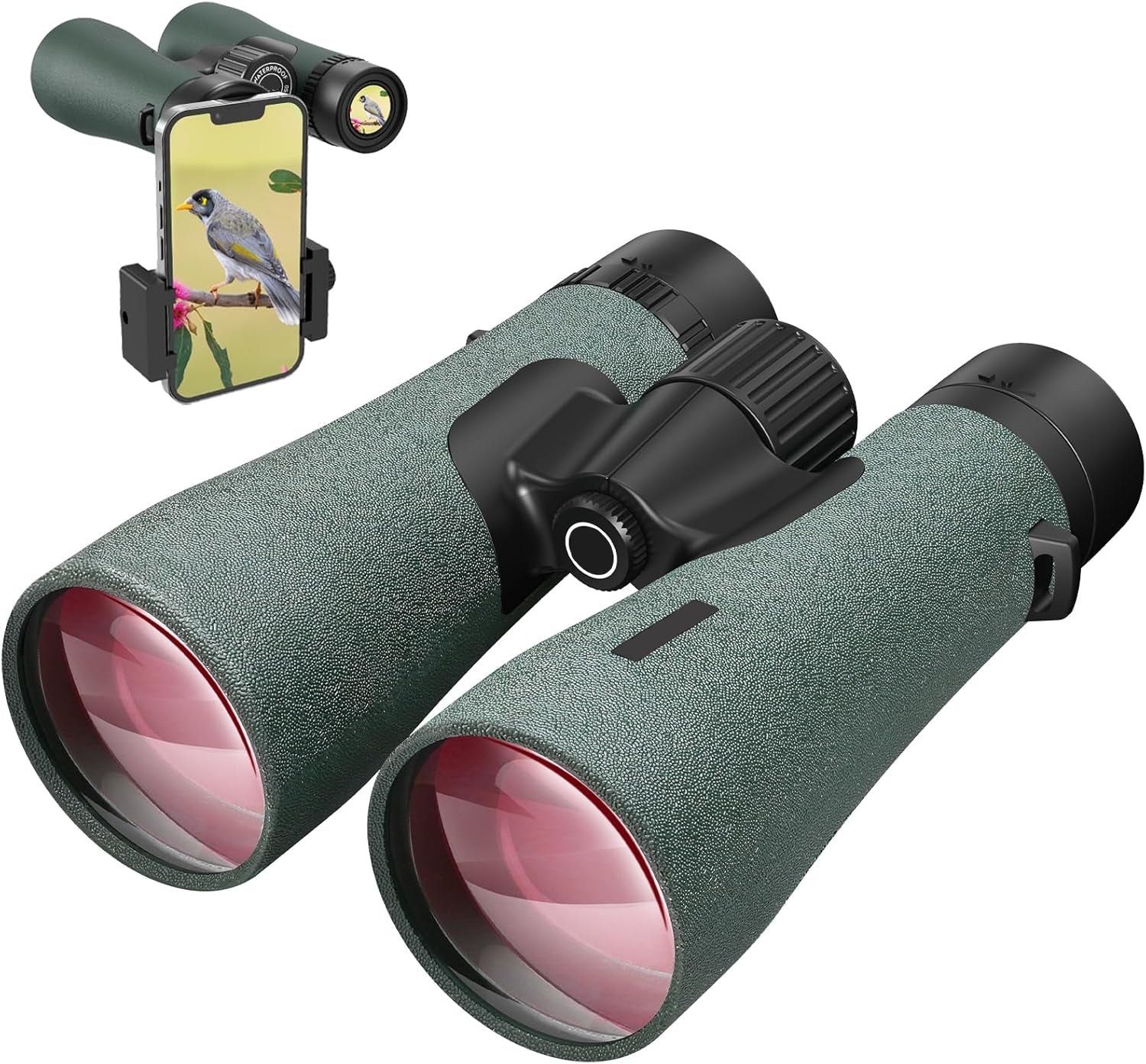 12×50 UHD Binoculars for Adults – High Powered Binoculars with Phone Adapter, Large Field of View, Lightweight & IPX7 Waterproof for Hunting, Bird Watching & Travel