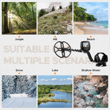 What's included with the metal detector: control box, shaft, 13-inch DD coil, and accessories