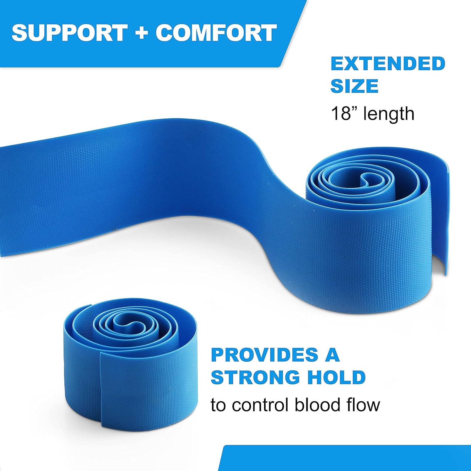 250-Pack Disposable First Aid Tourniquets – Latex-Free, Single-Use, Anti-Tear Medical Tourniquets for Nursing, Phlebotomy, and Emergency Kits – 1” Wide x 18” Long