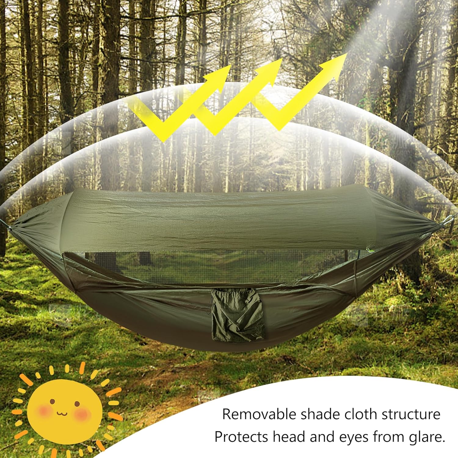 Double Camping Hammock with Mosquito Net – Lightweight 3-in-1 Portable Hammock for Backpacking, Hiking, and Outdoor Travel