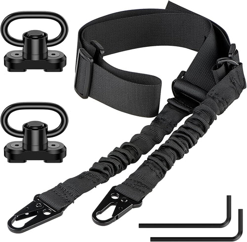 Two-Point Rifle Sling – M-LOK Compatible, QD Swivels, 360° Rotation, Elastic Shock Cord, 62" Adjustable | Tactical & Hunting