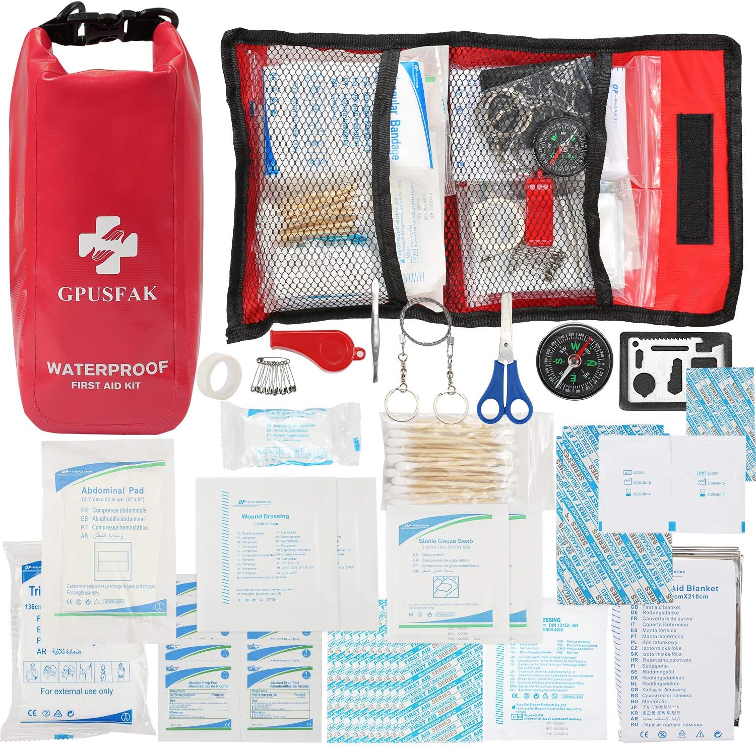 103-Piece Boat Emergency Kit – Waterproof Marine First Aid Kit for Boating, Fishing, Sailing, and Outdoor Water Safety