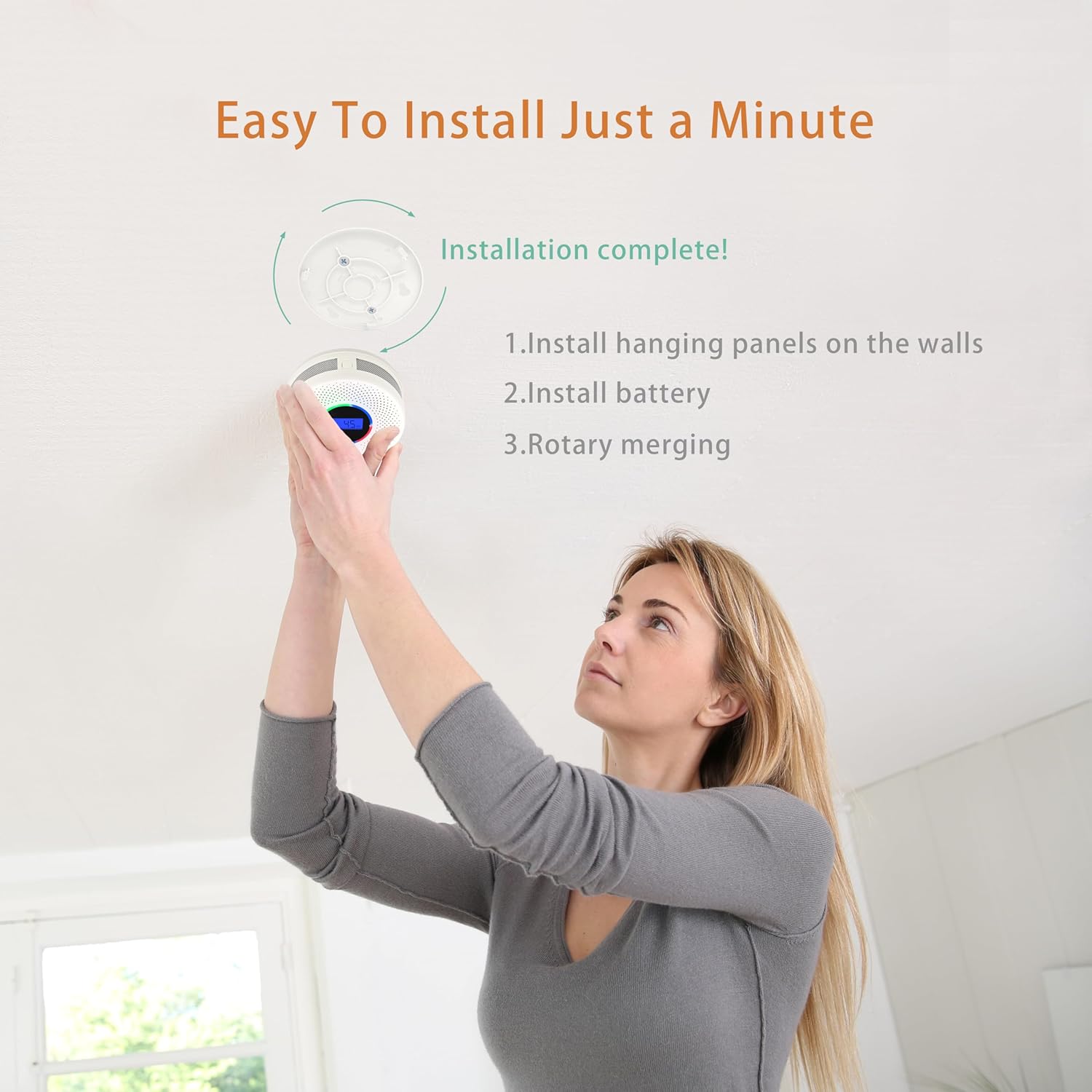 6-Pack Wireless Interconnected Smoke & Carbon Monoxide Detectors – Battery Powered Combo Alarms with 820 ft Transmission Range (Batteries Included)