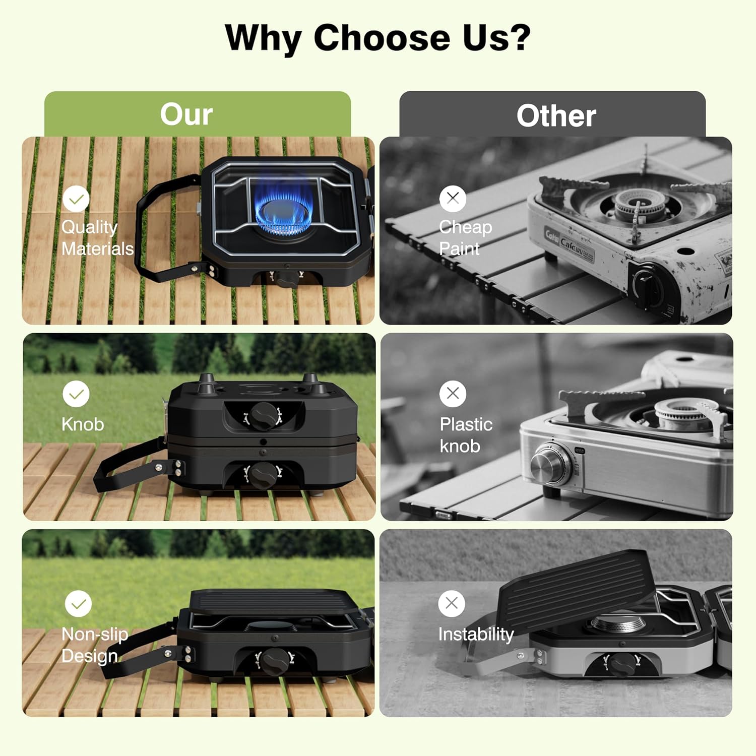 Portable 2-Burner Propane Camping Stove – Foldable Outdoor Gas Camp Stove with Independently Adjustable Heat & Carry Bag for Camping, Tailgating, BBQ & Backyard Cooking