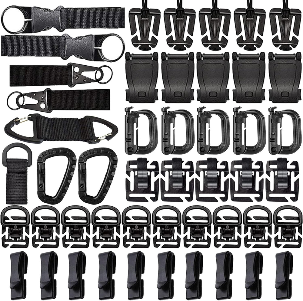 MOLLE Accessories Kit — full set of Grimloc clips, D-rings, web dominators, buckles and key holders in zippered pouch