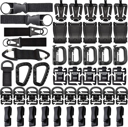 MOLLE Accessories Kit – Grimloc Clips, 360° D-Rings, Web Dominators, Strap Buckles & Key Holders