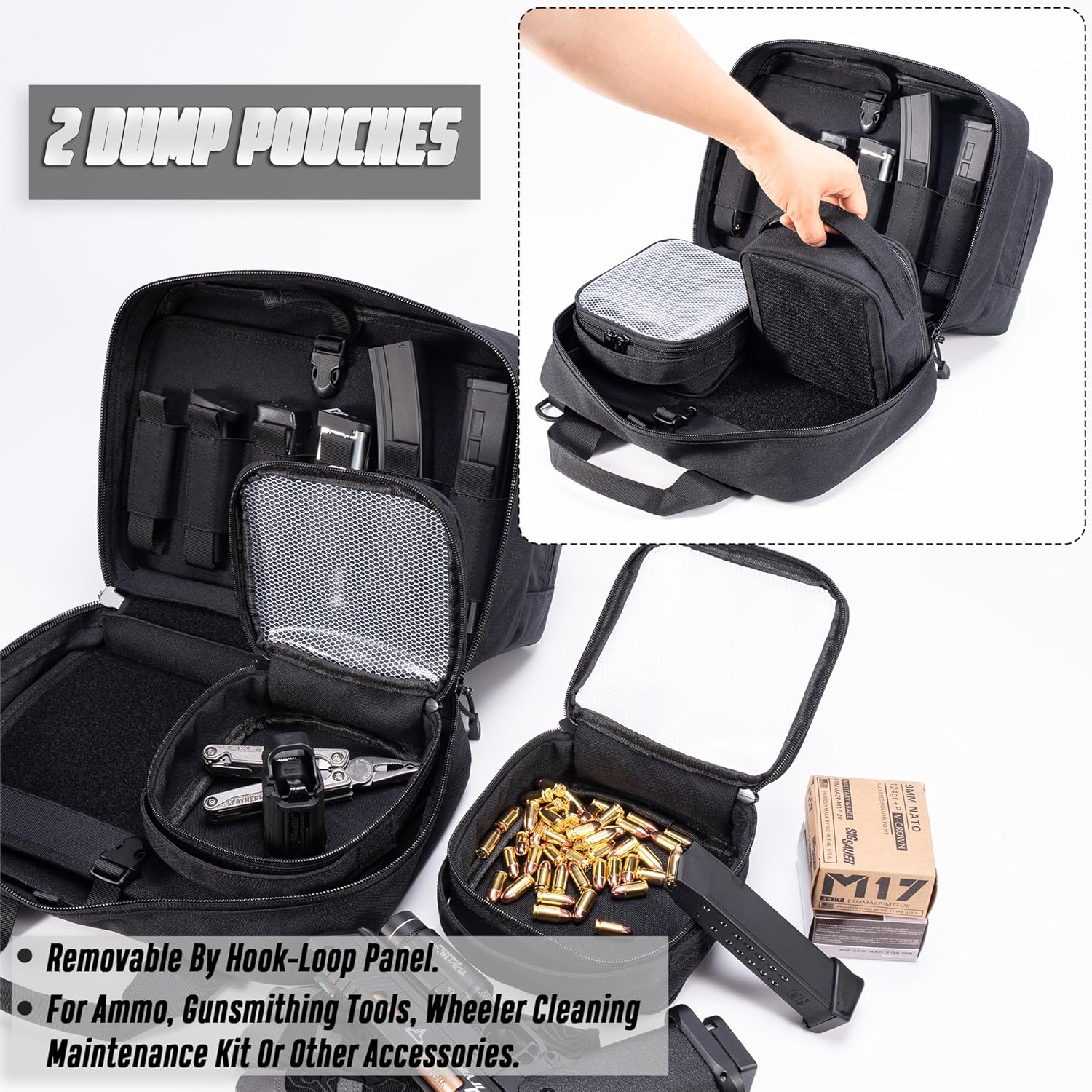 Tactical Soft Pistol Case – Compact Handgun Range Bag with 4 Holsters, Modular Storage, and Durable Design for Shooting, Hunting & Outdoor Use