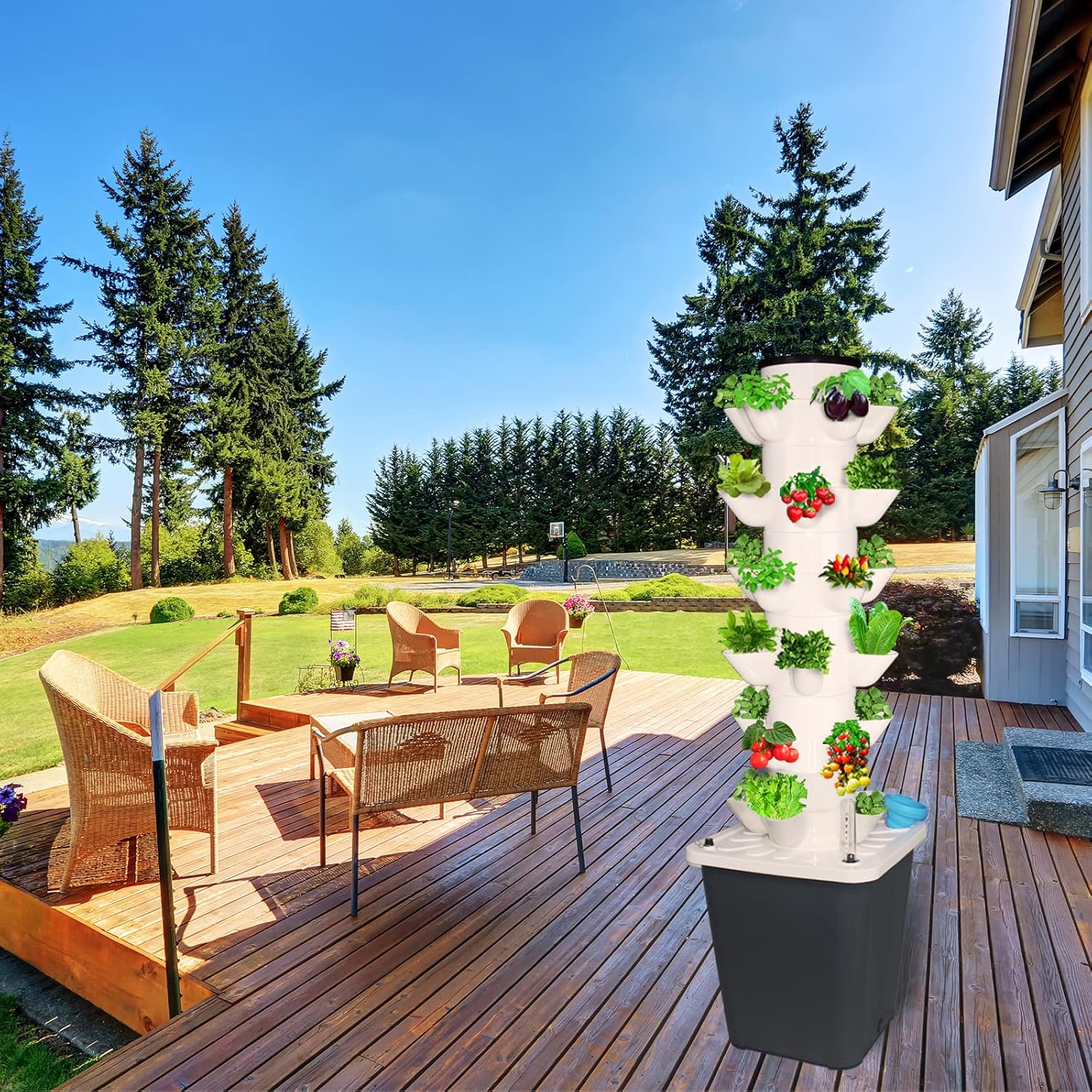 30-Plant Indoor Hydroponic Growing System – Vertical Tower Garden Kit for Home Gardening, Smart Hydroponic Planter for Herbs, Vegetables & Fruits